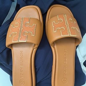 Tory Burch double T slide sandals